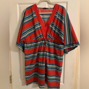 Land End striped short caftan size L like new